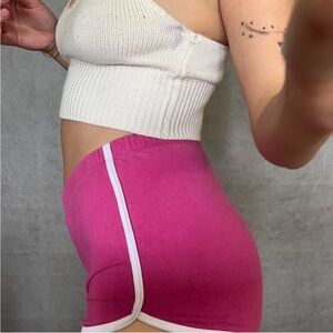 Pink Leggings with White Stripe
